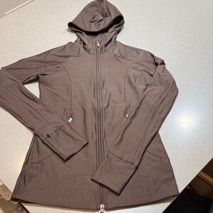 Women's Chocolate Brown Hooded Yoga Jacket
